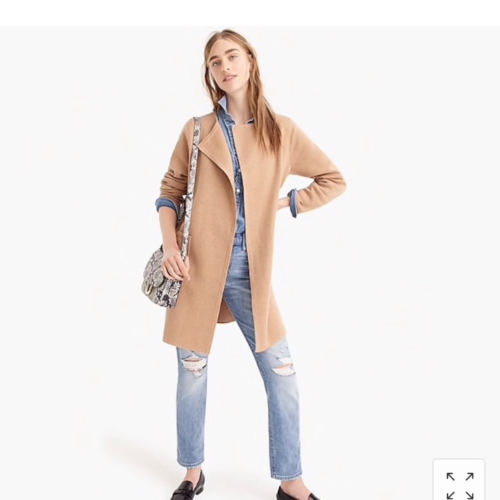 J.Crew Juliette Collarless LINEN Sweater Blazer